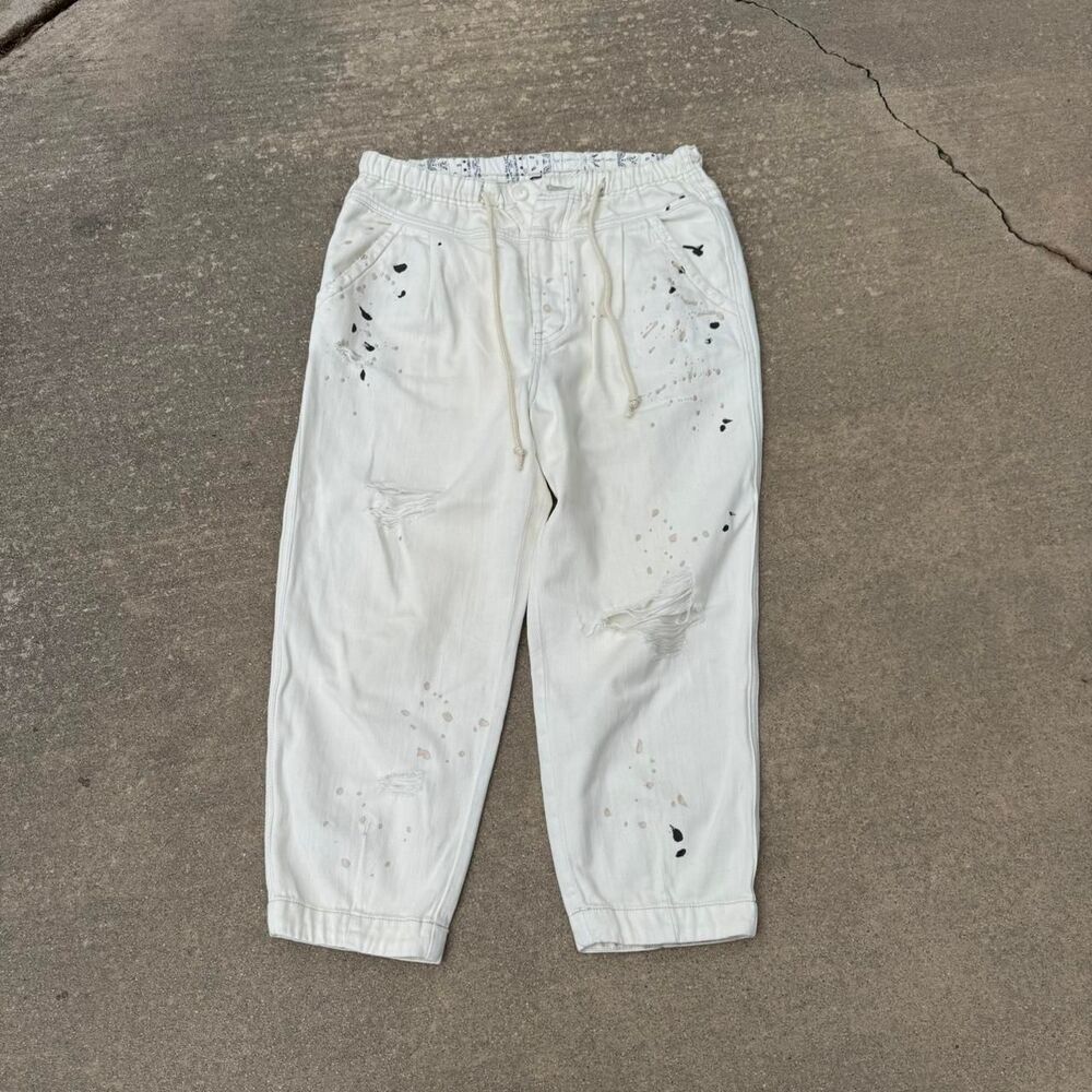 Free People Carpenter painted (on purpose) baggy pants women’s size S Small